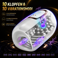 Load image into Gallery viewer, Dual-Motor 10X Tapping Multi-Speed Intense Vibration Stroker