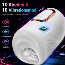 Load image into Gallery viewer, Dual-Motor 10X Tapping Multi-Speed Intense Vibration Stroker