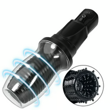 Load image into Gallery viewer, Electric masturbator for men with 7 vibration modes, 360° rotating silicone pocket pussy, and 3D realistic spiral texture. Sex toy for masturbation, blowjobs, sucking, and penis training.