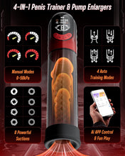 Load image into Gallery viewer, 4-in-1 Penis Pump Sex Toy for Men Masturbator, App-Controlled Manual &amp; Automatic Electric Vacuum Pump with 4 Training Modes &amp; 8 Suction Levels, Penis Pump with 6 Penis Rings