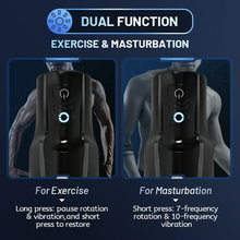 Load image into Gallery viewer, Electric masturbator for men with 7 vibration modes, 360° rotating silicone pocket pussy, and 3D realistic spiral texture. Sex toy for masturbation, blowjobs, sucking, and penis training.