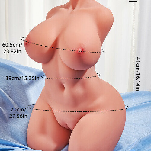 Irene- Heavy Realistic Torso Sex Doll 22 lbs TPE Male Masturbator Curvy Body with Skeleton