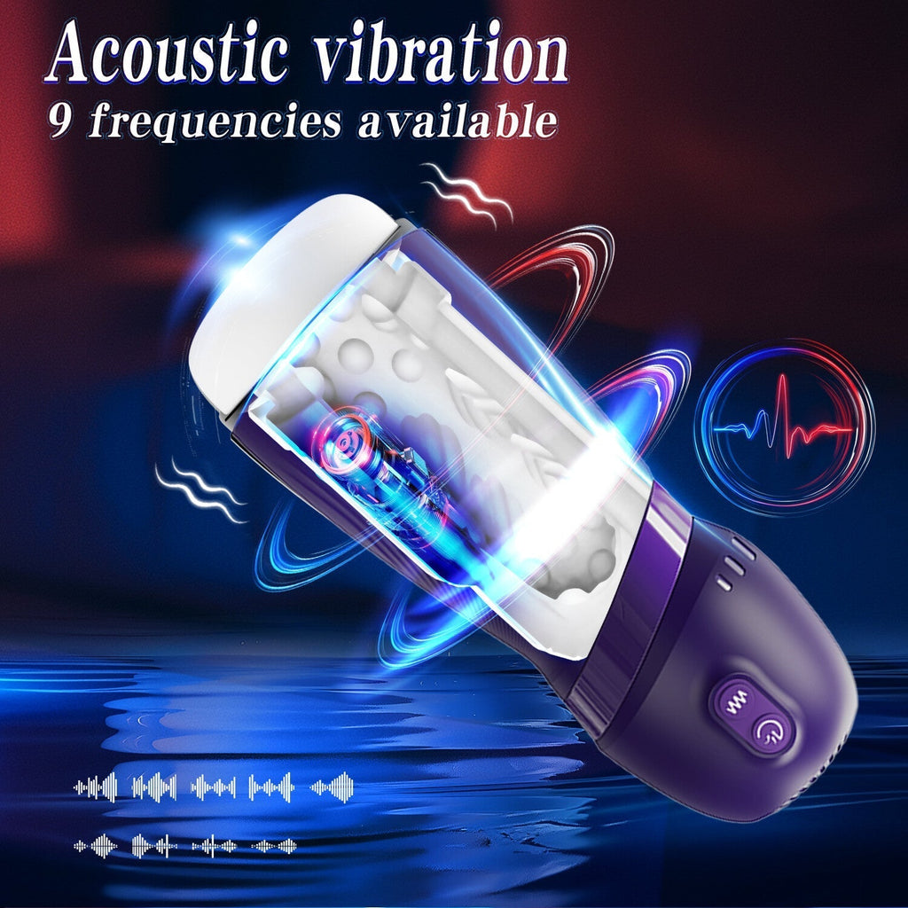 An ultra-realistic vaginal masturbator featuring 9 vibration and suction modes, delivering a 3D tactile sensation.