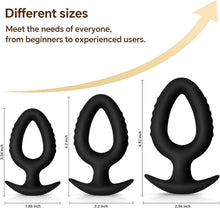 Load image into Gallery viewer, 3-piece anal plug set – a hollow silicone anal plug set, suitable for beginners to advanced training, soft, flexible, and made of safe materials