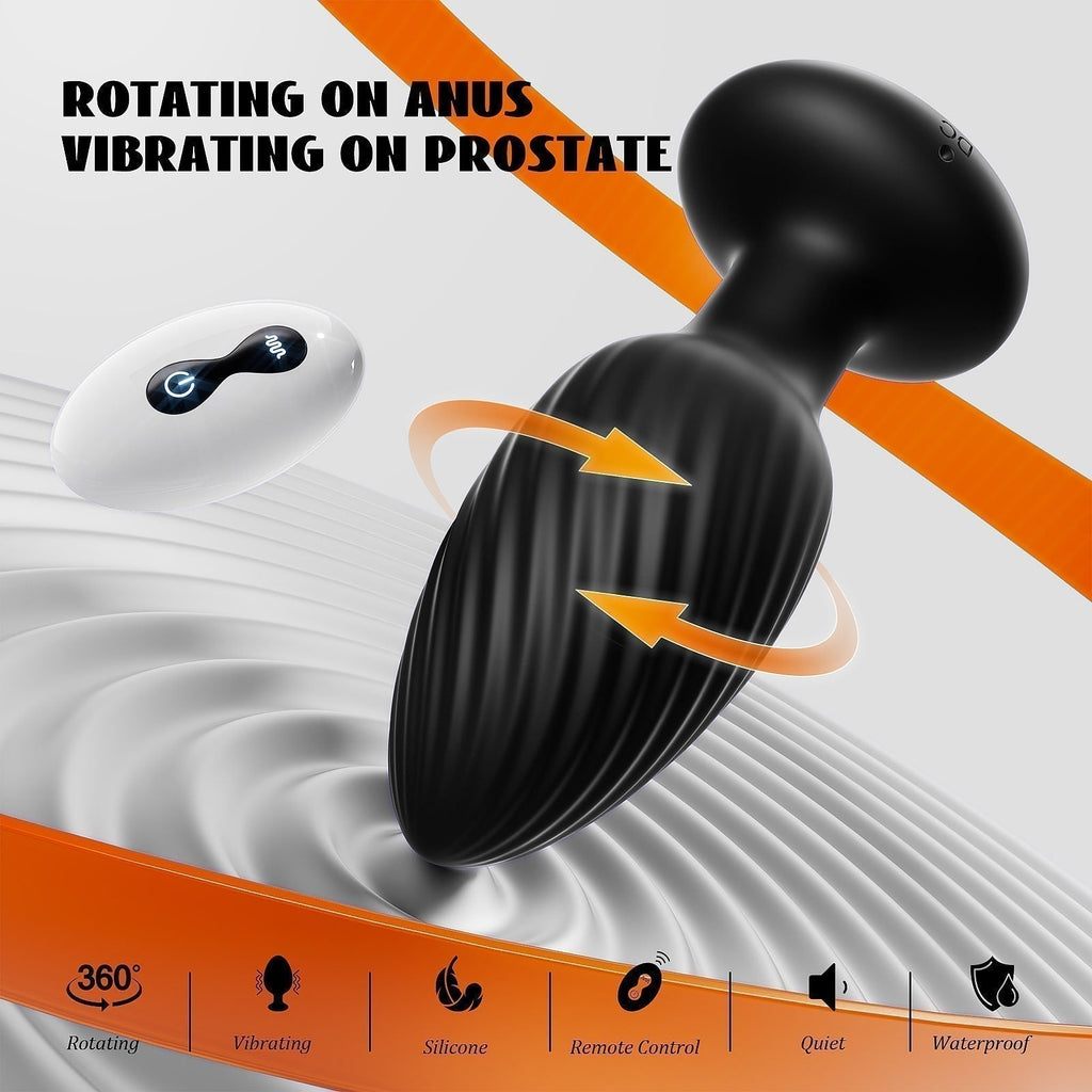 2 in 1 Butt Plug with 7 Rotating and Vibrating Modes Anal Vibrator