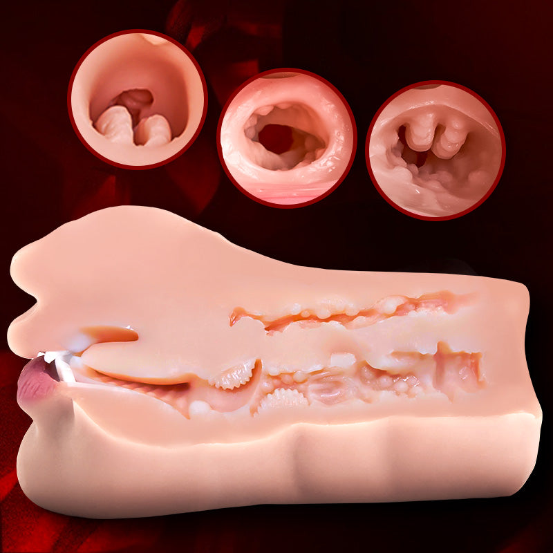 2 in 1 3D Textured Clitoris Oral Pocket Pussy 1.76 lbs