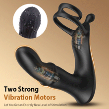 Load image into Gallery viewer, Thrusting Prostate Massager With Double Cock Rings To Improve Erect Experience