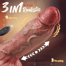 Load image into Gallery viewer, Ultra-Realistic Dildo 10.8‘’ x 2.32‘’ Thick Thrusting Dildo with Hand-Painted Veins &amp; True-to-Life Skin Texture