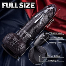 Load image into Gallery viewer, Kronos - 8.27'' Ultra Thick Black Thrusting Dildo with Heating Intense Girth for Deep Filling Stretch