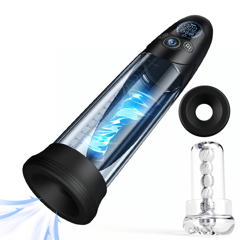BathFun Pro - AI Pressure-Controlled 9 Vacuum Training LCD Real-Time Pressure Display 58dB Penis Pump