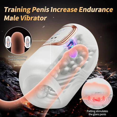 Dual-Motor 10X Tapping Multi-Speed Intense Vibration Stroker