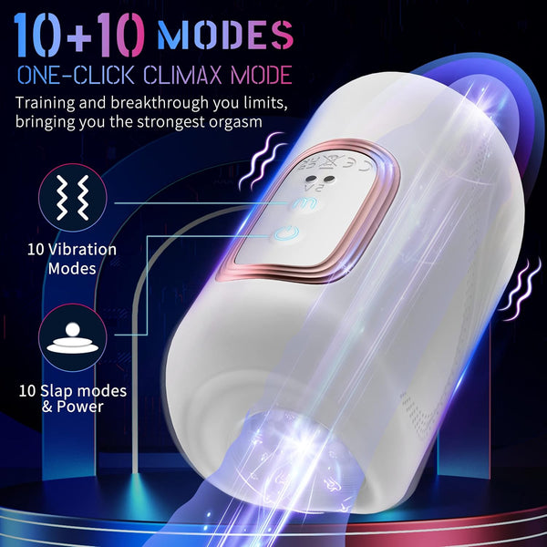 Dual-Motor 10X Tapping Multi-Speed Intense Vibration Stroker
