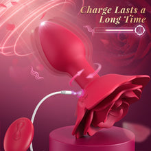 Load image into Gallery viewer, Double Stimulation Rose Female Sex Toy Anal Vibrator with Unique Anchor Design