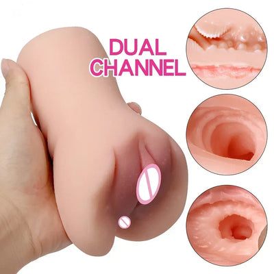Realistic Dual-channel Vagina And Anus Male Masturbator