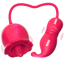 Load image into Gallery viewer, 3 In 1 Rose Toy Clit Licking Toy Dildo Tongue G Spot Clitoral Nipple Vibrator