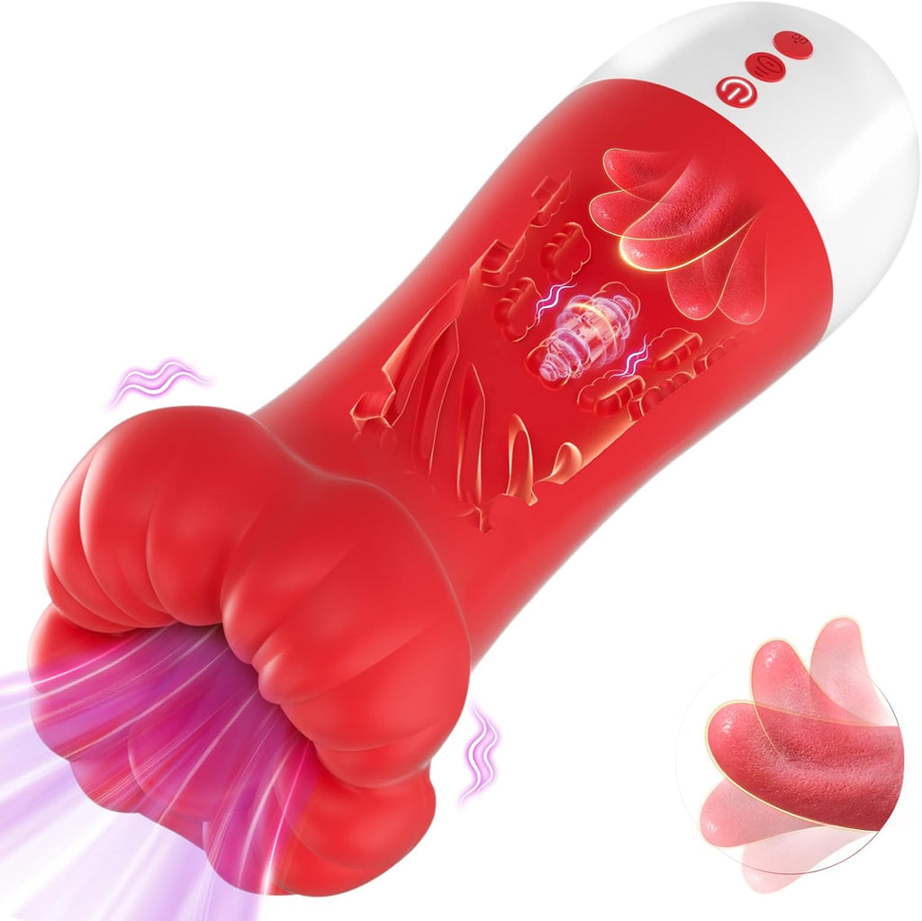 10x Sucking & Licking Vibrating Male Stroker