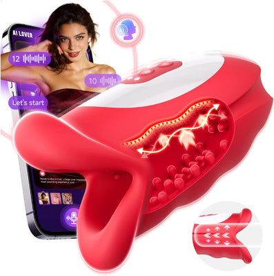 New 4 in 1 Waving Blowjog Trainer Wave Tongue Motion Penis Vibrator