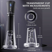 Load image into Gallery viewer, 9 Vibrating Spring &amp; 5 Vacuum Suction Penis Pump with 2 Switchable Sleeves