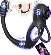 Load image into Gallery viewer, Double Penis Ring Stimulate Erection 10X Vibrating Cock Ring