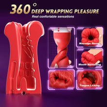 Load image into Gallery viewer, 10x Sucking &amp; Licking Vibrating Male Stroker