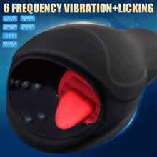 Load image into Gallery viewer, 6 Frequency Vibraton Tongue Licking Penis Trainer Masturbator Cup