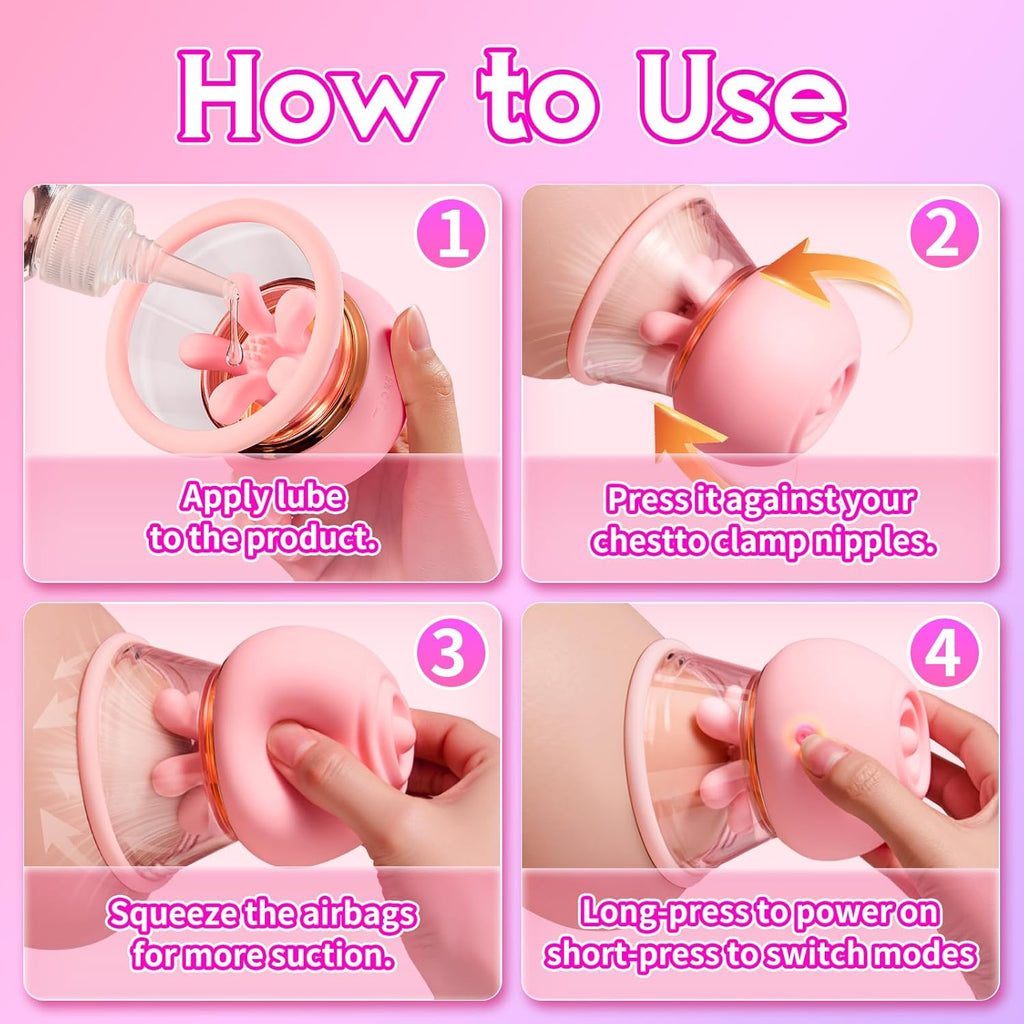 Velour Grip Kneading & Vibrating Nipple Stimulators