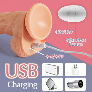 8 Mode Vibrating Dildo with Thrusting & Heating Functions Remote Control Sex Toys