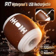 Load image into Gallery viewer, Men's football-shaped masturbator, 12 vibration modes, 3D TPE realistic inner sleeve.