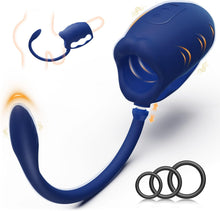 Load image into Gallery viewer, A 2-in-1 male penis vibrator with a detachable anal plug and penis ring, hands-free design, for penis training