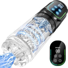 Load image into Gallery viewer, Multifunctional Penis Pump (7-in-1): Features thrusting, rotating, vibrating, sucking, licking, and stroking functions; includes a built-in LCD display